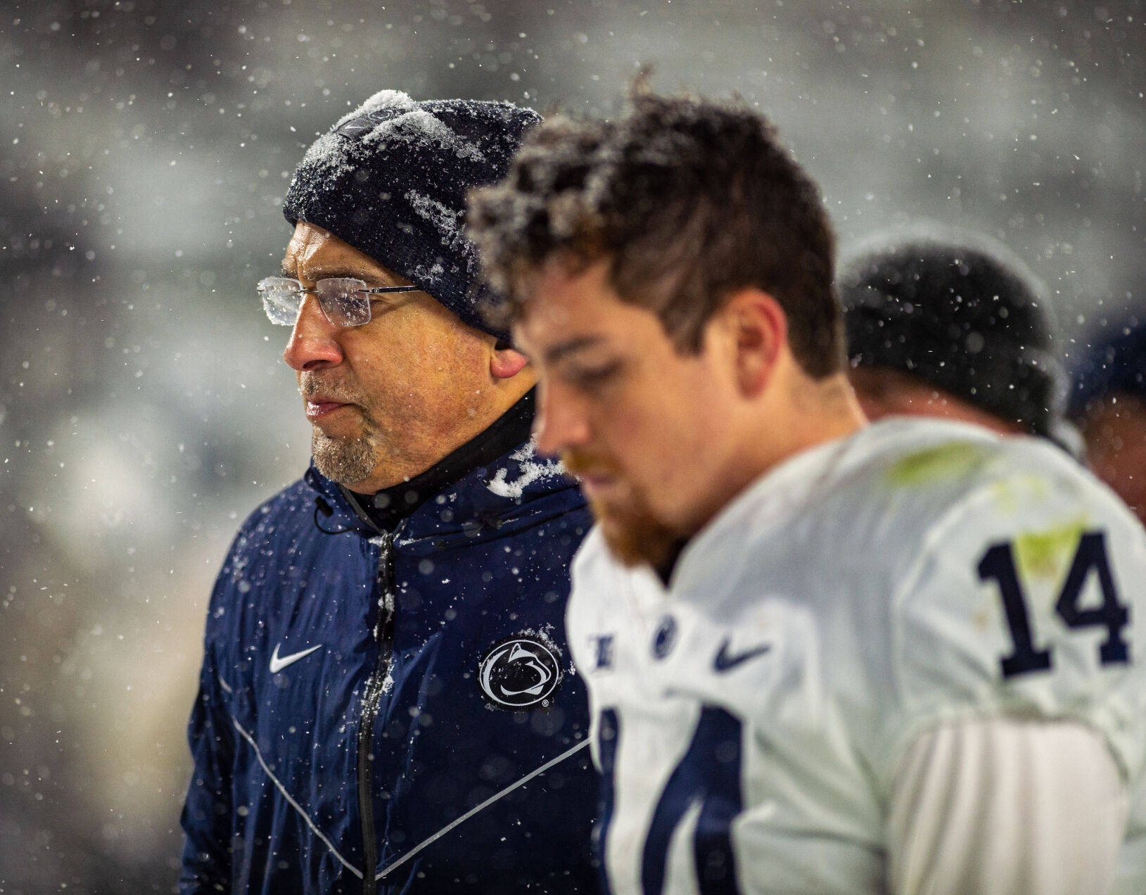 Penn State football vs. Michigan State, Franklin walks with Clifford (14)